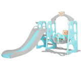 Keezi Kids Slide Swing Outdoor Playground Music Basketball Set Green