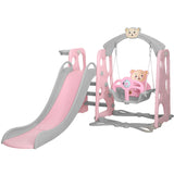 Keezi Kids Slide Swing Outdoor Playground Music Basketball Set Pink