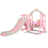 Keezi Kids Slide Swing Outdoor Playground Music Basketball Set Pink