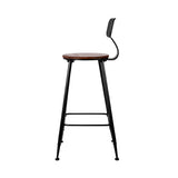 Set of 2 Artiss Bar Stools Pinewood Metal - Black and Wood