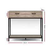 Artiss Hallway Console Table Hall Side Entry Display Desk Drawer Storage Oak