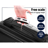 Wanderlite 2 Piece Lightweight Hard Suit Case Luggage Black