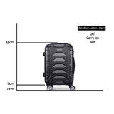 Wanderlite 20" Luggage Sets Suitcase Trolley Travel Hard Case Lightweight Black