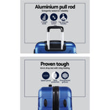 Wanderlite 2PCS Carry On Luggage Sets Suitcase TSA Travel Hard Case Lightweight Blue