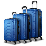 Wanderlite 3PCS Carry On Luggage Sets Suitcase TSA Travel Hard Case Lightweight Blue