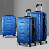 Wanderlite 3PCS Carry On Luggage Sets Suitcase TSA Travel Hard Case Lightweight Blue