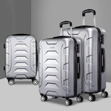 Wanderlite 3PCS Carry On Luggage Sets Suitcase TSA Travel Hard Case Lightweight Silver