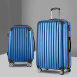 Wanderlite 2 Piece Lightweight Hard Suit Case Luggage Blue