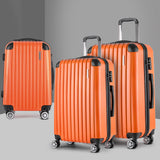 Wanderlite 3 Piece Lightweight Hard Suit Case Luggage Orange