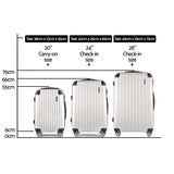 Wanderlite 3 Piece Lightweight Hard Suit Case Luggage White