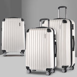 Wanderlite 3 Piece Lightweight Hard Suit Case Luggage White