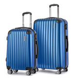 Wanderlite 2PCS Carry On Luggage Sets Suitcase Travel Hard Case Lightweight Blue