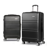 Wanderlite 2 Piece Lightweight Hard Suit Case Luggage Black