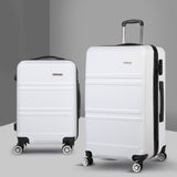 Wanderlite 2 Piece Lightweight Hard Suit Case Luggage White