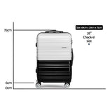 Wanderlite Lightweight Hard Suit Case Luggage Black & White