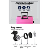 Wanderlite 3PC Luggage Suitcase Trolley - Pink