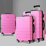 Wanderlite 3PC Luggage Suitcase Trolley - Pink