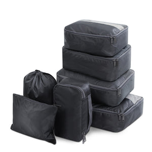 Wanderlite 7PCS Dark Grey Packing Cubes Travel Luggage Organiser Suitcase Storage Bag