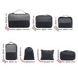 Wanderlite 7PCS Dark Grey Packing Cubes Travel Luggage Organiser Suitcase Storage Bag