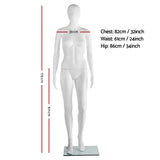 175cm Tall Full Body Female Mannequin - White