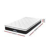 Giselle Bedding Bonita Euro Top Bonnell Spring Mattress 21cm Thick – King Single