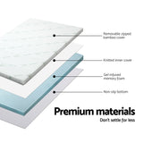 Giselle Bedding Cool Gel Memory Foam Mattress Topper w/Bamboo Cover 5cm - Double