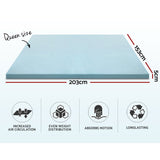 Giselle Bedding Cool Gel Memory Foam Mattress Topper w/Bamboo Cover 5cm - Queen