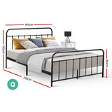 Artiss Queen Size Metal Bed Frame - Black