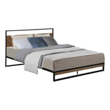 Metal Bed Frame Queen Size Mattress Base Platform Foundation Black Dane