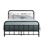 Metal Bed Frame Double Size Platform Foundation Mattress Base Leo Black