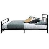 Metal Bed Frame Double Size Platform Foundation Mattress Base Leo Black