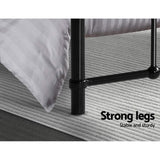 Metal Bed Frame Double Size Platform Foundation Mattress Base Leo Black