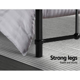 Metal Bed Frame King Size Platform Foundation Mattress Base Leo Black