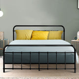 Metal Bed Frame King Size Platform Foundation Mattress Base Leo Black