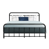 Metal Bed Frame Queen Size Platform Foundation Mattress Base Leo Black