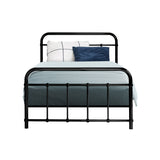 Metal Bed Frame Single Size Platform Foundation Mattress Base Leo Black