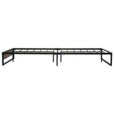 Metal Bed Frame Queen Size Mattress Base Platform Foundation Wooden Black OSLO