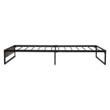 Metal Bed Frame Single Size Mattress Base Platform Foundation Wooden Black OSLO