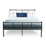 Metal Bed Frame Double Size Platform Foundation Mattress Base SOL Black