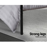 Metal Bed Frame Single Size Platform Foundation Mattress Base SOL Black