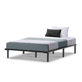 Metal Bed Frame King Single Size Mattress Base Platform Wooden Black TED