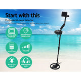 LED Metal Detector with Headphones - Black