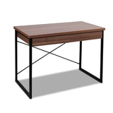 Artiss Metal Desk with Drawer - Walnut