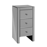 Artiss Mirrored Bedside Tables Drawers Crystal Chest Nightstand Glass Grey