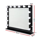 Embellir Make Up Mirror with LED Lights - Black