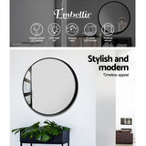 Embellir Round Wall Mirror 70cm Makeup Bathroom Mirror Frameless