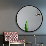 Embellir 90CM Wall Mirror Bathroom Makeup Mirror Round Frameless Polished