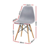 Artiss Set of 4 Retro Dining DSW Chairs Kitchen Cafe Beech Wood Legs Grey