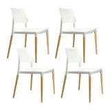 Artiss Set of 4 Belloch Replica Dining Chairs Kichen Cafe Stackle Beech Wood Legs White