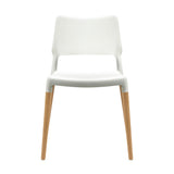 Artiss Set of 4 Belloch Replica Dining Chairs Kichen Cafe Stackle Beech Wood Legs White